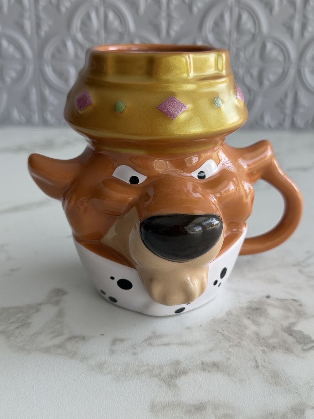 Disney Parks Robin Hood Prince John Sculpted Ceramic Coffee Mug 3D Crown NEW
